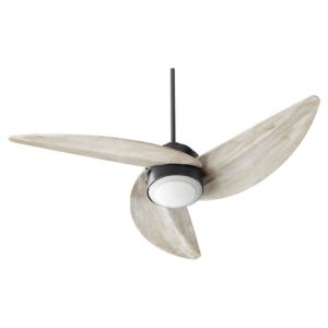 Trinity 1-Light LED Hanging Ceiling Fan in Textured Black