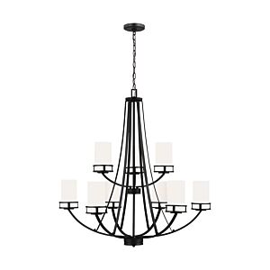 Generation Lighting Robie 9-Light Rustic Chandelier in Midnight Black