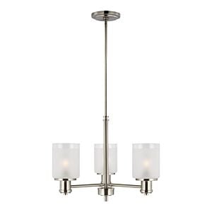 Generation Lighting Norwood 3-Light Transitional Chandelier in Brushed Nickel