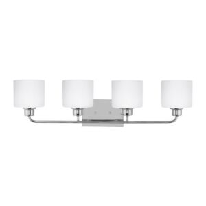 Generation Lighting Canfield 4-Light Bathroom Vanity Light in Chrome