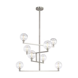 Gambit 8-Light Chandelier in Satin Nickel