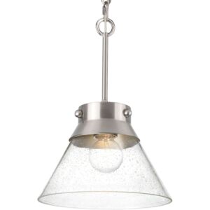 Point Dume-Tapia Tail 1-Light Semi-Flush Mount in Brushed Nickel