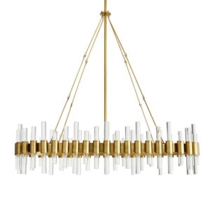 Haskell 10-Light Chandelier in Antique Brass