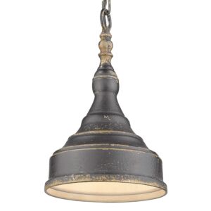 Keating 1-Light Mini Pendant in Antique Black Iron