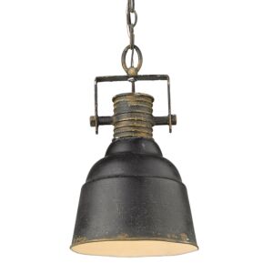 Quarry 1-Light Pendant in Antique Black Iron