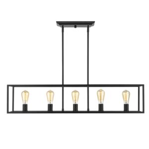 Wesson 5-Light Linear Pendant in Matte Black