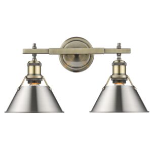 Orwell AB 2-Light Bathroom Vanity Light in Aged Brass