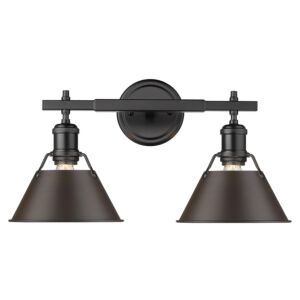 Orwell BLK 2-Light Bathroom Vanity Light in Matte Black