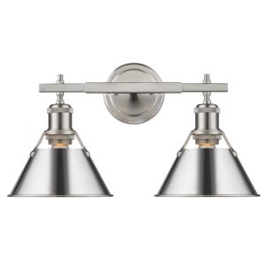 Orwell PW 2-Light Bathroom Vanity Light in Pewter