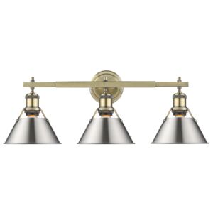 Orwell AB 3-Light Bathroom Vanity Light in Aged Brass