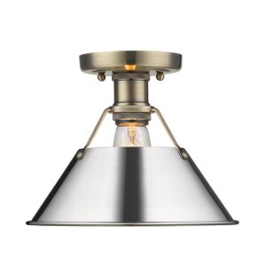 Orwell AB 1-Light Flush Mount in Aged Brass