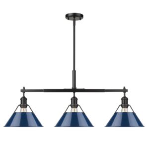 Orwell BLK 3-Light Linear Pendant in Matte Black