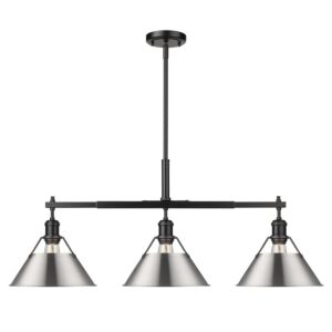 Orwell BLK 3-Light Linear Pendant in Matte Black