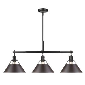 Orwell BLK 3-Light Linear Pendant in Matte Black