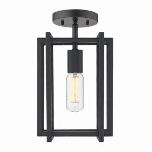 Tribeca BLK 1-Light Semi-Flush Mount in Matte Black