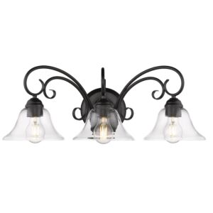 Homestead 3-Light Bathroom Vanity Light in Matte Black