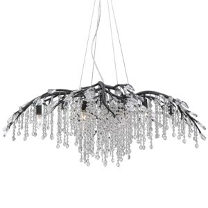 Autumn Twilight BI 12-Light Chandelier in Black Iron