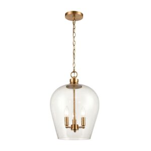 Darlene 3-Light Pendant in Satin Brass