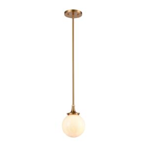 Beverly Hills 1-Light Mini Pendant in Satin Brass