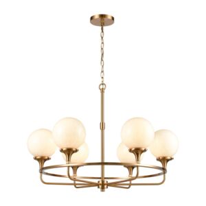 Beverly Hills 6-Light Chandelier in Satin Brass