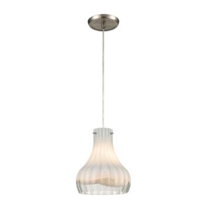 Coastal Scallop 1-Light Mini Pendant in Satin Nickel