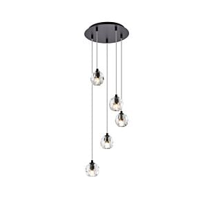 Eren 5-Light LED Pendant in Black