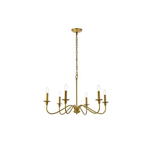 Rohan 6-Light Chandelier in Brass