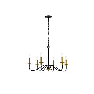 Rohan 6-Light Chandelier in brass