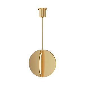 Bau 1-Light LED Pendant in Natural Brass