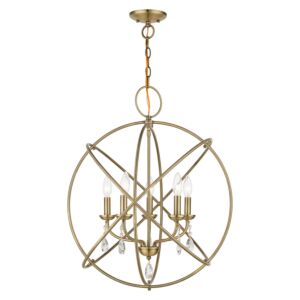 Aria 5-Light Chandelier in Antique Brass