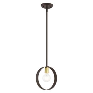 Modesto 1-Light Pendant in Bronze w with Satin Brasss