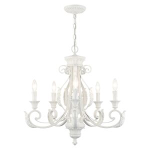 Valencia 5-Light Chandelier in Shiny White