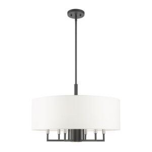 Meridian 7-Light Chandelier in Scandinavian Gray w with Brushed Nickels