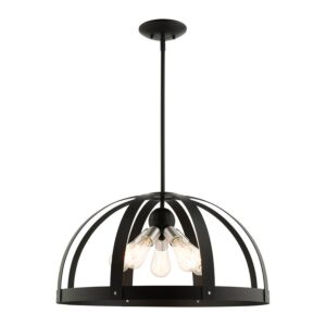 Stoneridge 5-Light Chandelier in Textured Black w with Brushed Nickels