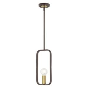 Bergamo 1-Light Pendant in Bronze w with Antique Brasss