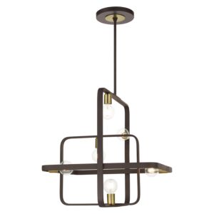 Bergamo 6-Light Chandelier in Bronze w with Antique Brasss