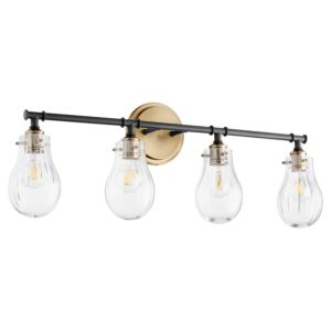 511 Lighting Series 4-Light Bathroom Vanity Light in Textured Black w with Aged Brass