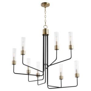 Helix 8-Light Chandelier in Textured Black w with Aged Brass