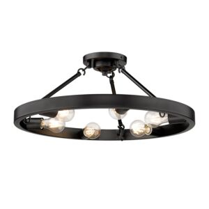 Castile 6-Light Semi-Flush Mount in Matte Black