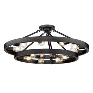 Castile 15-Light Semi-Flush Mount in Matte Black