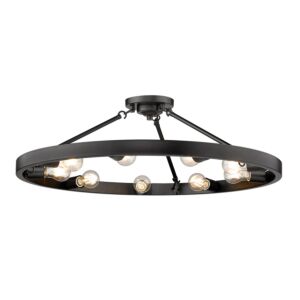 Castile 9-Light Semi-Flush Mount in Matte Black