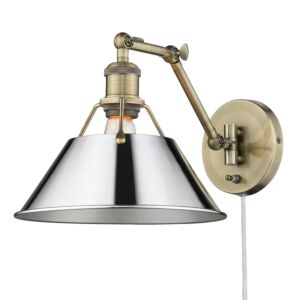 Orwell AB 1-Light Wall Sconce in Aged Brass