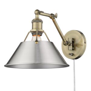 Orwell AB 1-Light Wall Sconce in Aged Brass