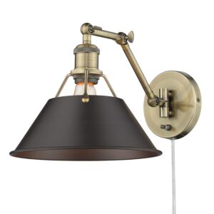 Orwell AB 1-Light Wall Sconce in Aged Brass