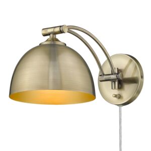 Rey AB 1-Light Wall Sconce in Aged Brass