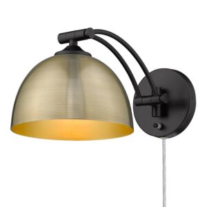 Rey BLK 1-Light Wall Sconce in Matte Black