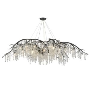 Autumn Twilight BI 24-Light Chandelier in Black Iron