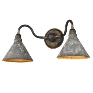 Jasper 2-Light Bathroom Vanity Light in Antique Black Iron