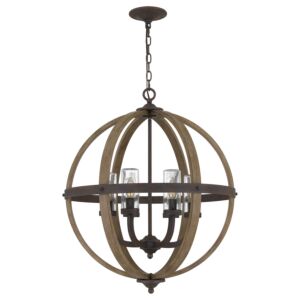 Fusion 6-Light Pendant in Rustic Black