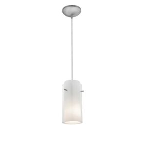 Glass'n Glass Cylinder 1-Light LED Pendant in Brushed Steel